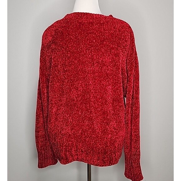 Christian Siriano New York Women's Red Chunky Pullover Sweater Long Sleeve XL - Picture 3 of 7